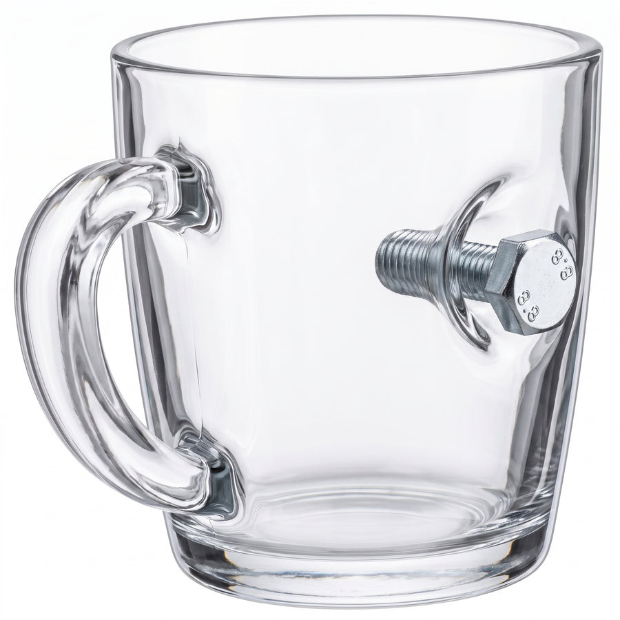 Cană de cafea și ceai cu șurub și piuliță reale, 340 ml – Cadou pentru ingineri și constructori