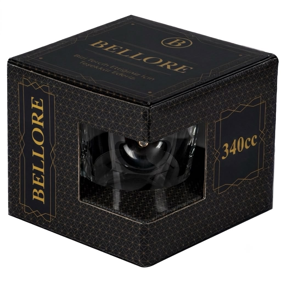 Cană din sticlă pentru ceai & cafea cu glont integrat - 340 ml