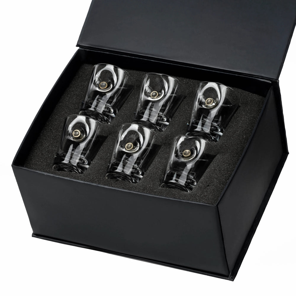 Glonț Real de 9mm - Set Cadou 6 Pahare Speciale pentru Shot, Tequila și Lichior