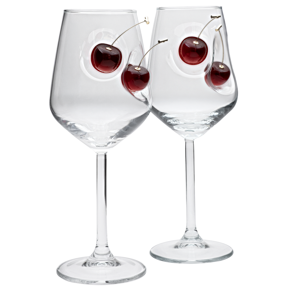 Pahar de vin cu cireașă reală – Cadou pentru iubitorii de vin