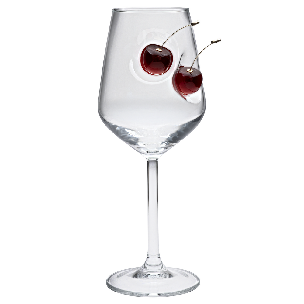 Pahar de vin cu cireașă reală – Cadou pentru iubitorii de vin