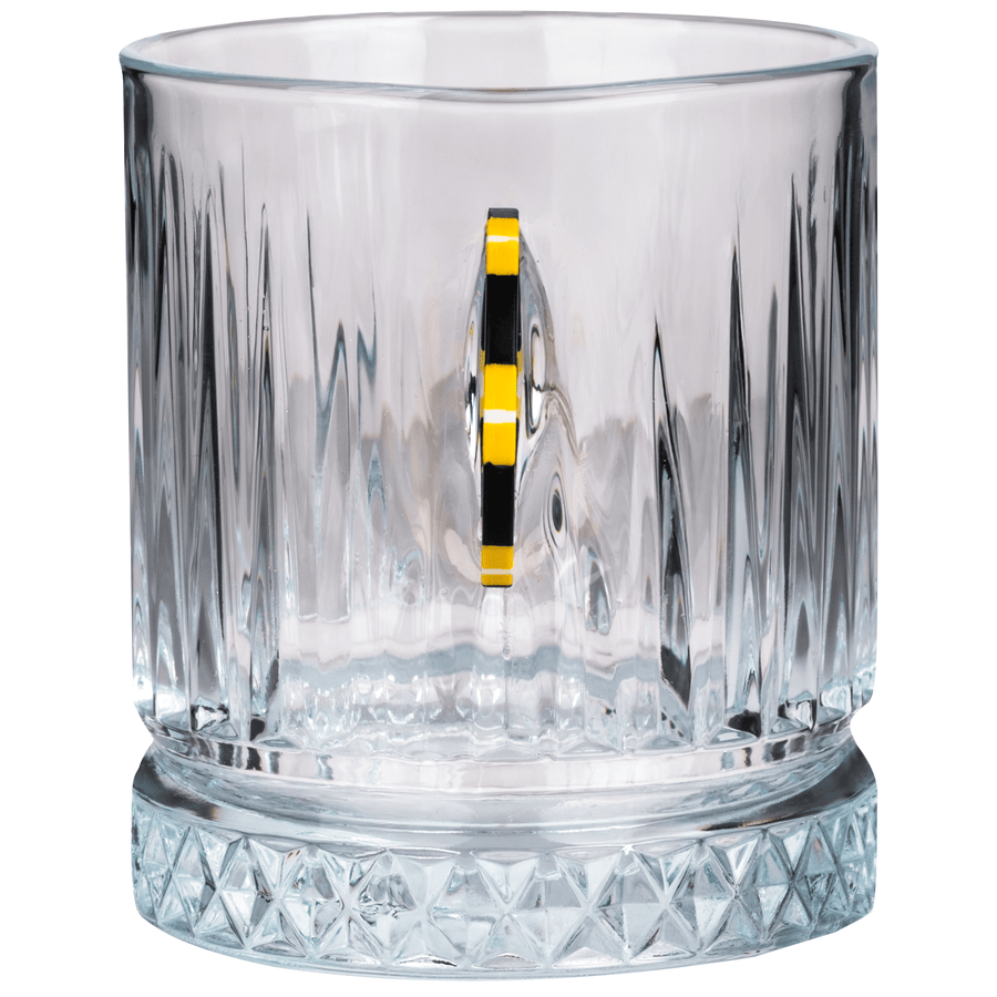 Pahar de whisky din cristal cu jeton de poker, 355 ml – vedere laterală a jetonului
