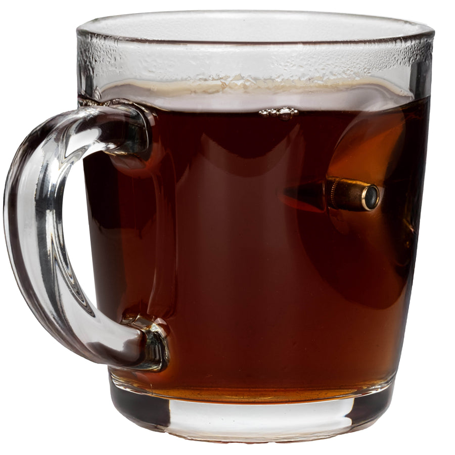 Cană din sticlă pentru ceai & cafea cu glont integrat - 340 ml