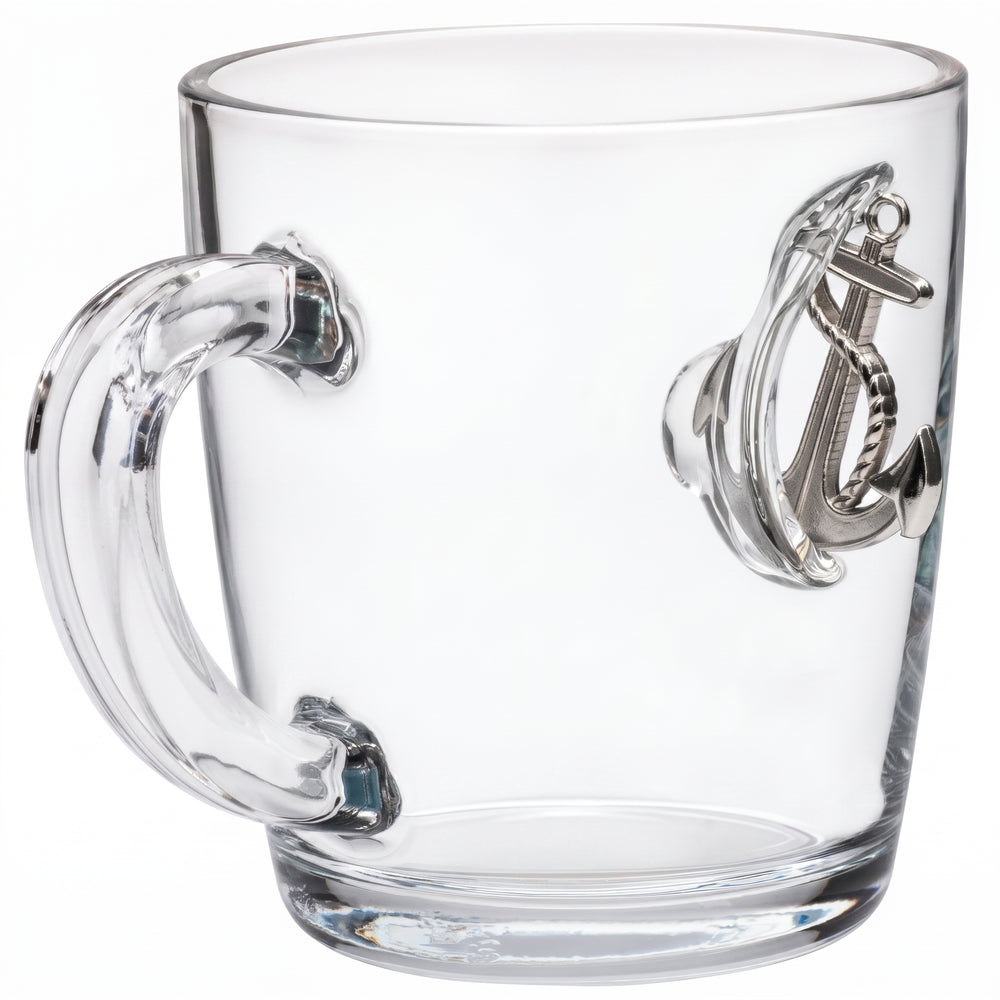 Cană de cafea și ceai cu ancoră reală, 340 ml – Cadou pentru marinari și căpitani