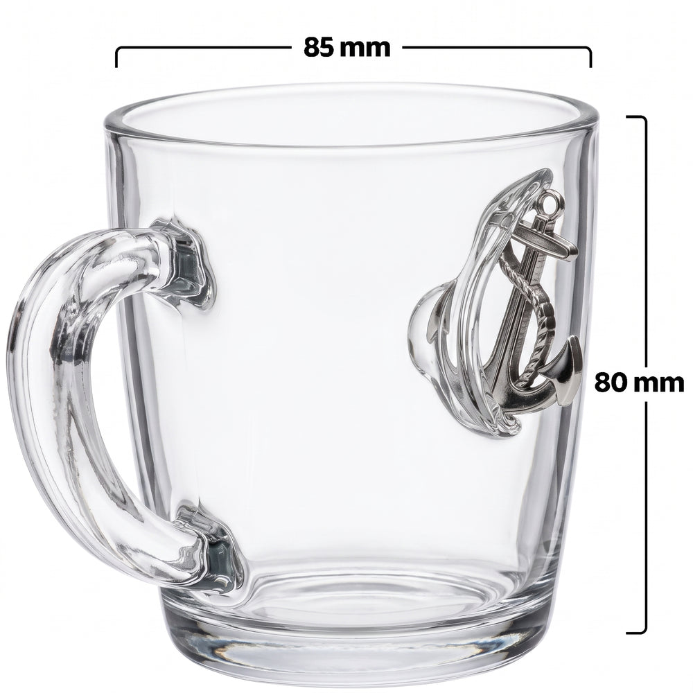 Cană de cafea și ceai cu ancoră reală, 340 ml – Cadou pentru marinari și căpitani
