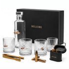 Set cadou pentru whisky cu decantor cu glonț real Bellore – 4 pahare și pietre