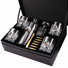 Set cadou pentru whisky cu decantor cu glonț real Bellore – 4 pahare și pietre