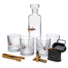 Set cadou pentru whisky cu decantor cu glonț real Bellore – 4 pahare și pietre