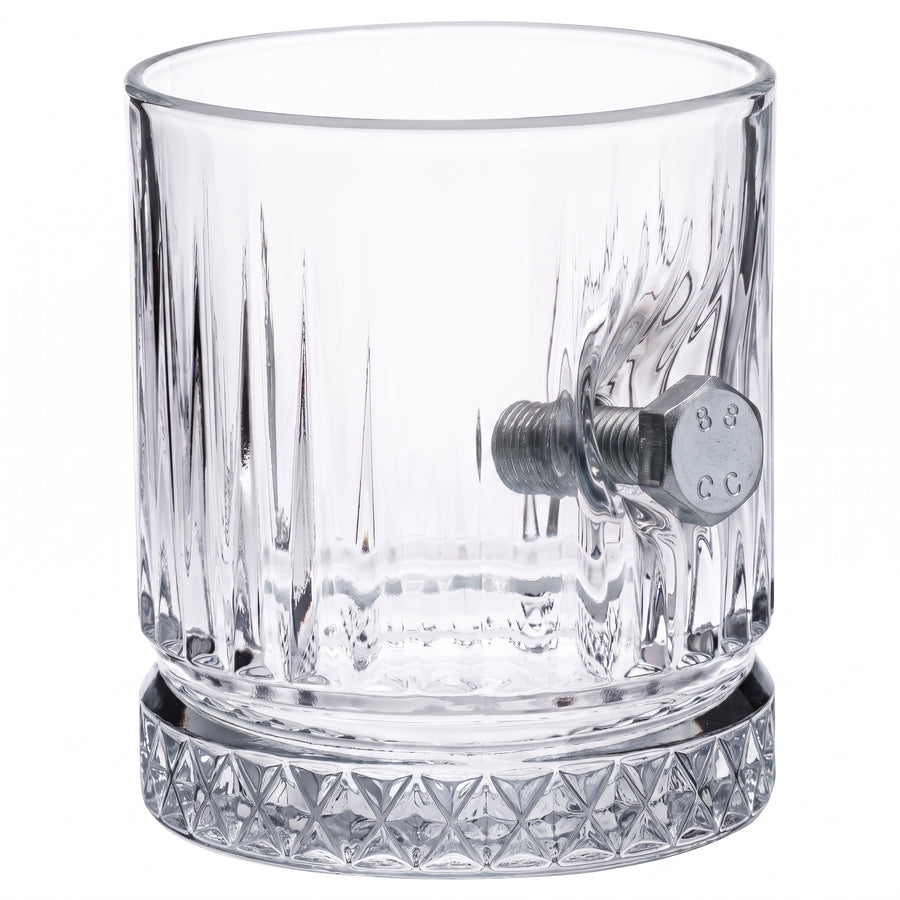 Pahar de whisky din cristal cu șurub și piuliță reale, 355 ml – Cadou pentru ingineri și constructori
