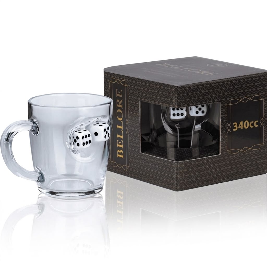 Bellore Cană pentru Ceai și Cafea cu Zar de Table, 340ml