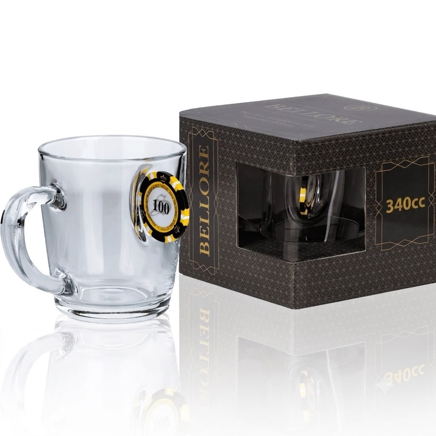 Bellore Cană Specială pentru Ceai și Cafea cu Jeton de Poker, 340ml