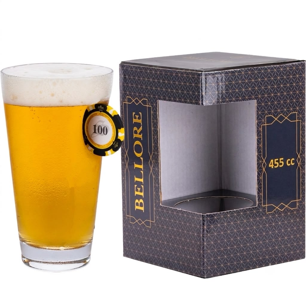 Bellore Pahar Special de Bere cu Jeton de Poker, 455ml