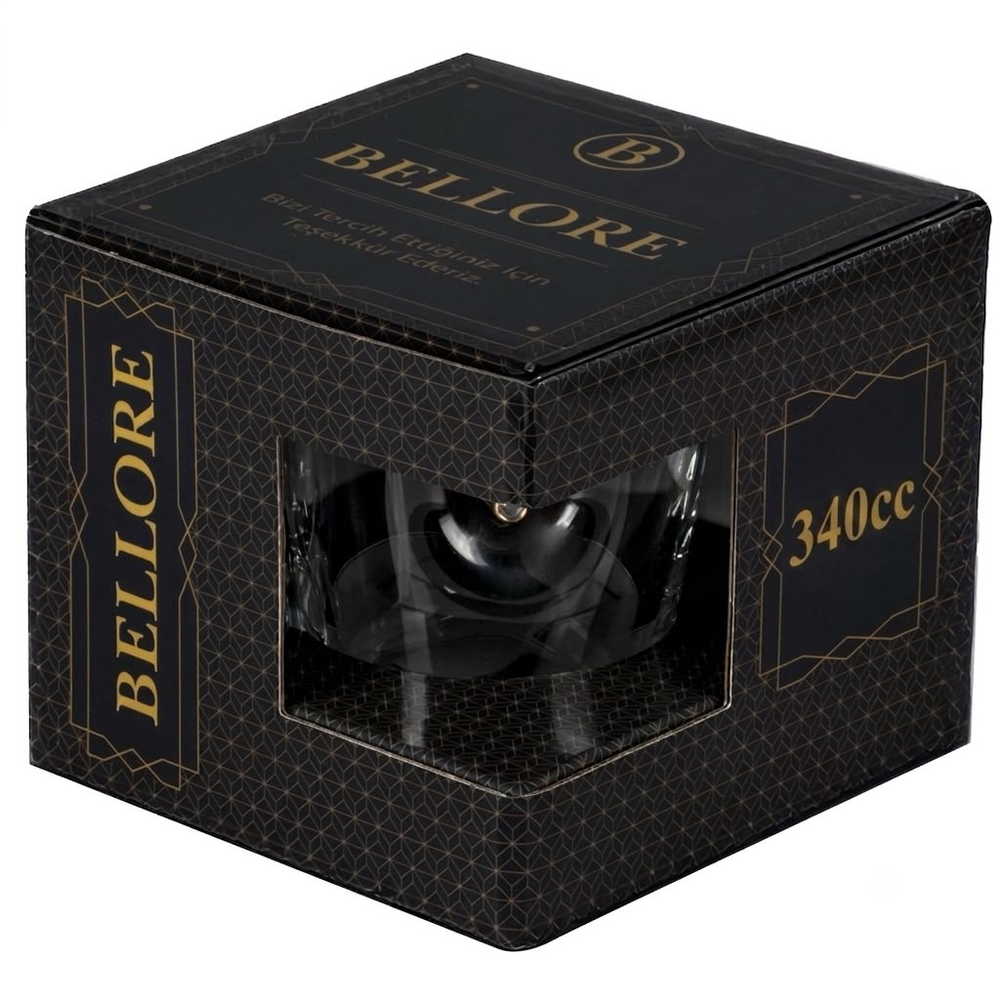Cană din sticlă pentru ceai & cafea cu glont integrat - 340 ml