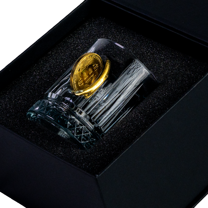 Pahar din cristal pentru whisky Bitcoin - 355 ml