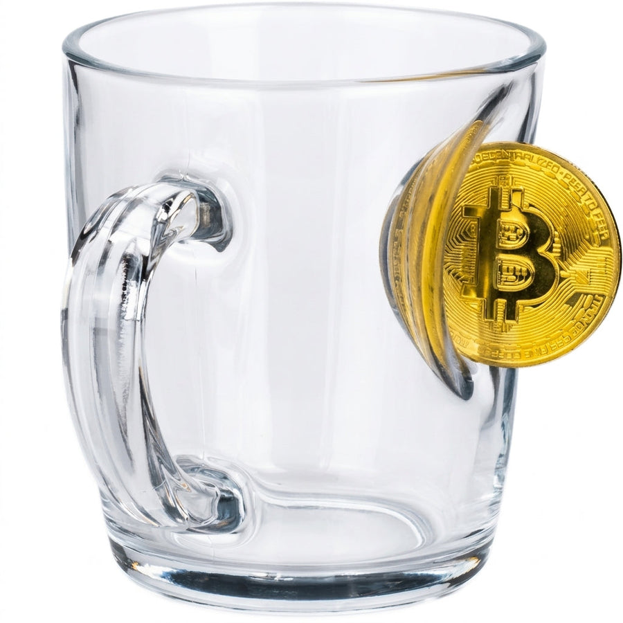 Cană de Cafea și Ceai cu Monedă Bitcoin 340 ml