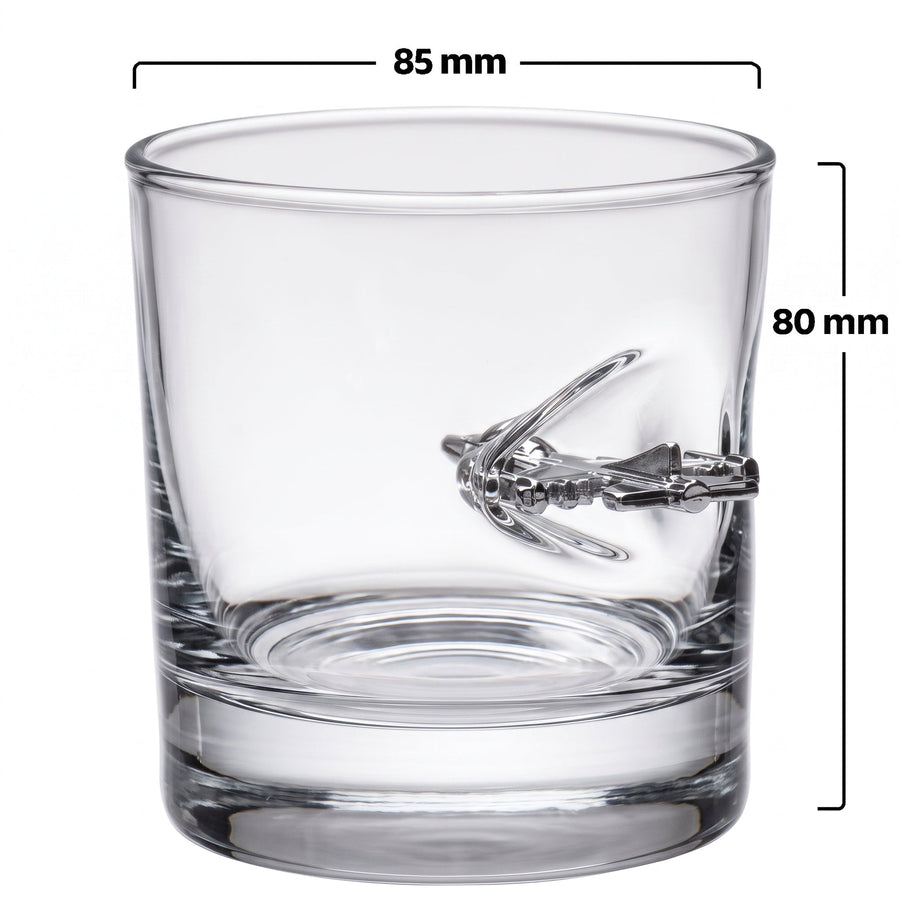Pahar de Whisky cu Avion F-16 300 ml