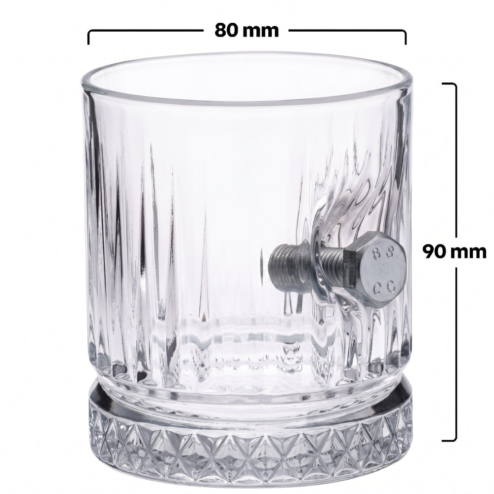 Set 2 Pahare Whisky din Cristal cu Șurub și Piuliță 355 ml