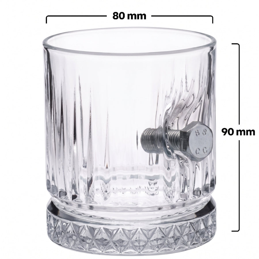 Set 2 Pahare Whisky din Cristal cu Șurub și Piuliță 355 ml