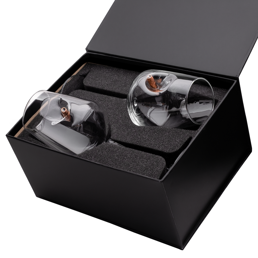 Set 2 Pahare de Vin cu Glonț Real .308 350 ml