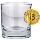 Bellore Pahar Special de Whisky cu Monedă Bitcoin, 300ml