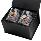 Set 2 pahare de whisky din cristal cu glonț real, 355 ml – Cadou pentru pasionații de tir