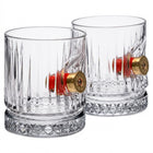 Set 2 pahare de whisky din cristal cu glonț real, 355 ml – Cadou pentru pasionații de tir