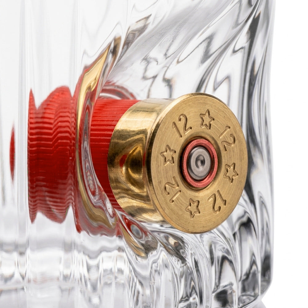 Set 2 pahare de whisky din cristal cu glonț real, 355 ml – Cadou pentru pasionații de tir