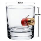 Pahar de whisky cu glonț real, 300 ml – Cadou pentru pasionații de tir