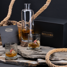 Set 2 pahare de whisky din cristal cu glonț real, 355 ml – Cadou pentru pasionații de tir