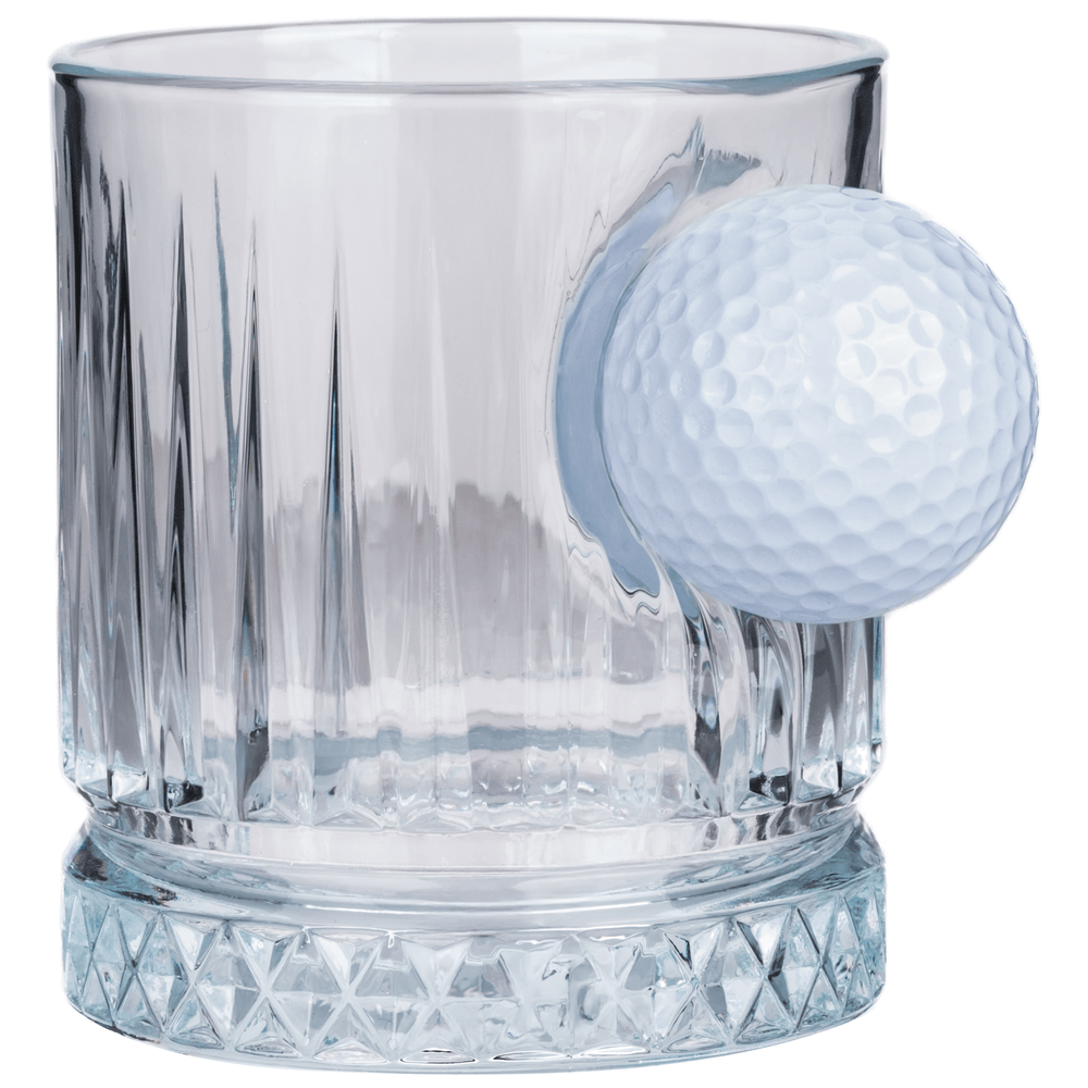 Set de 2 Pahare de Whisky din Cristal de Lux cu Minge Reală de Golf, 355ml