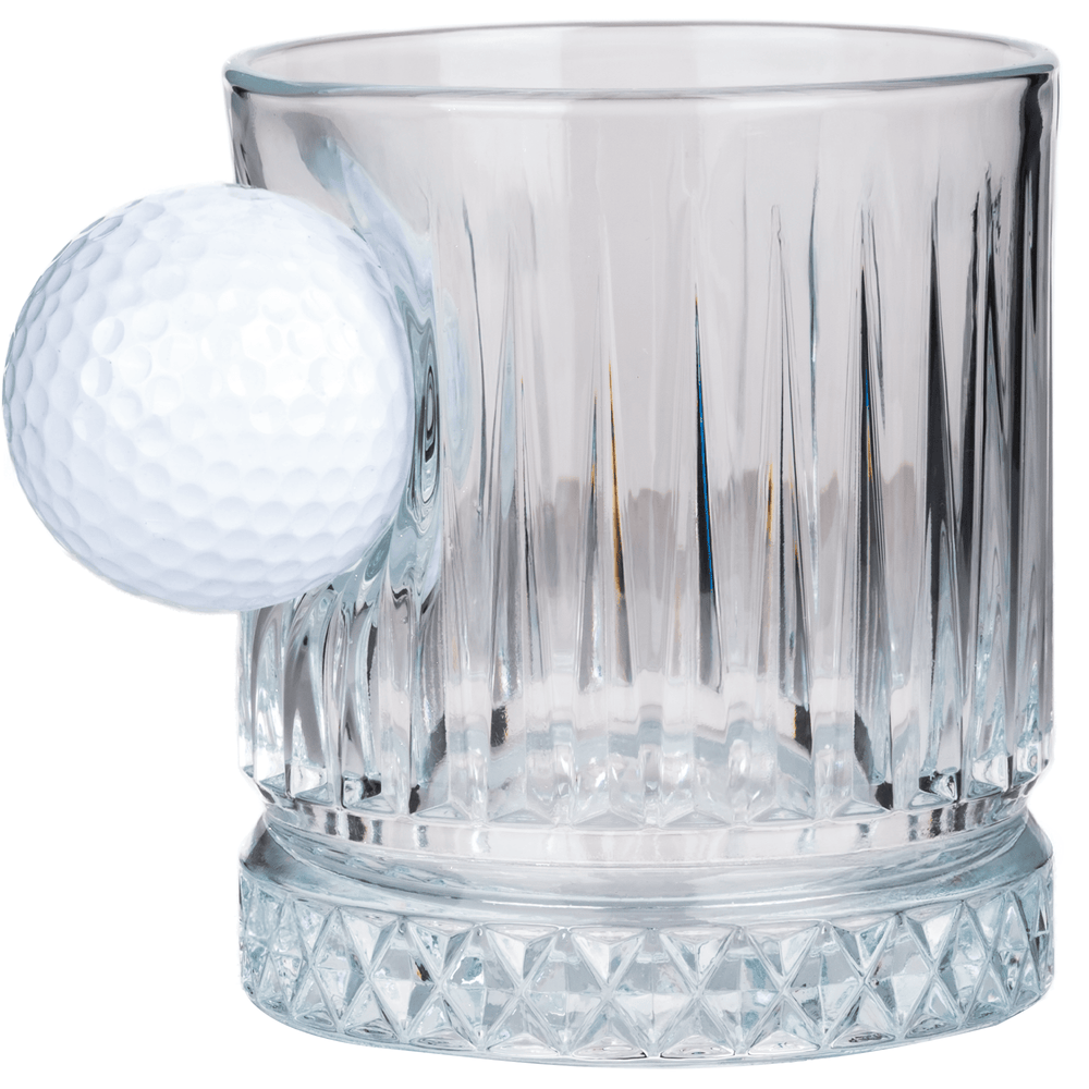 Set de 2 Pahare de Whisky din Cristal de Lux cu Minge Reală de Golf, 355ml