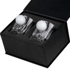 Set de 2 Pahare de Whisky din Cristal de Lux cu Minge Reală de Golf, 355ml