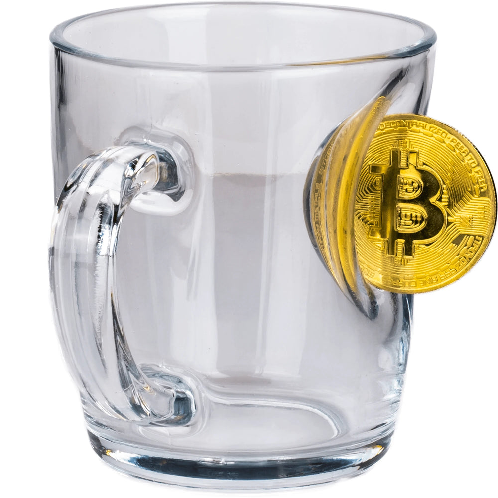 Bellore Cană Specială pentru Ceai și Cafea cu Monedă Bitcoin, 340ml
