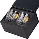 Bellore Set Cadou 2 Pahare Speciale de Whisky din Cristal de Lux cu Monedă Bitcoin, 355ml