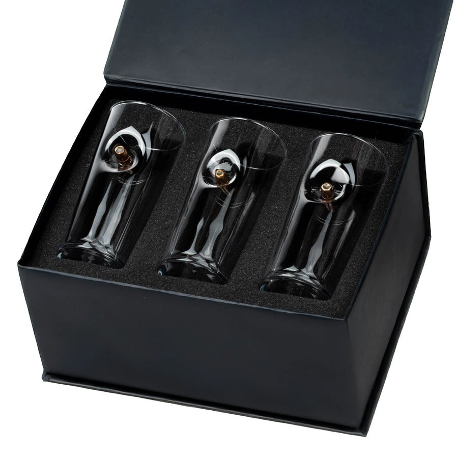 Set de 3 Pahare de Rakı de Lux cu Glonț Real .308