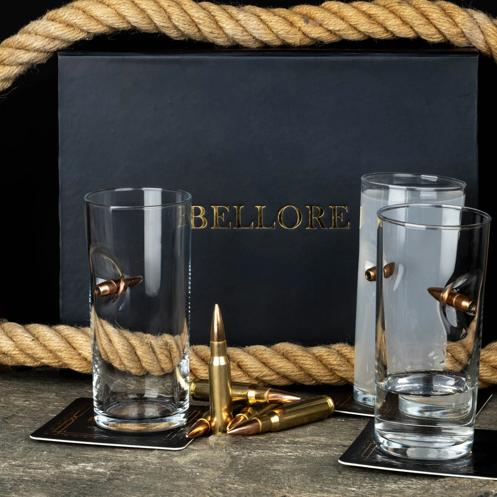 Set de 3 Pahare de Rakı de Lux cu Glonț Real .308