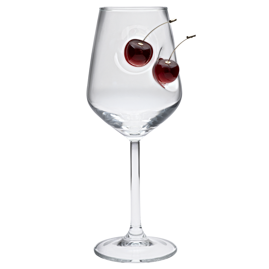 Pahar de vin cu cireașă reală – Cadou pentru iubitorii de vin