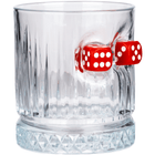 Set de 2 Pahare de Whisky din Cristal de Lux cu Zar Roșu, 355ml