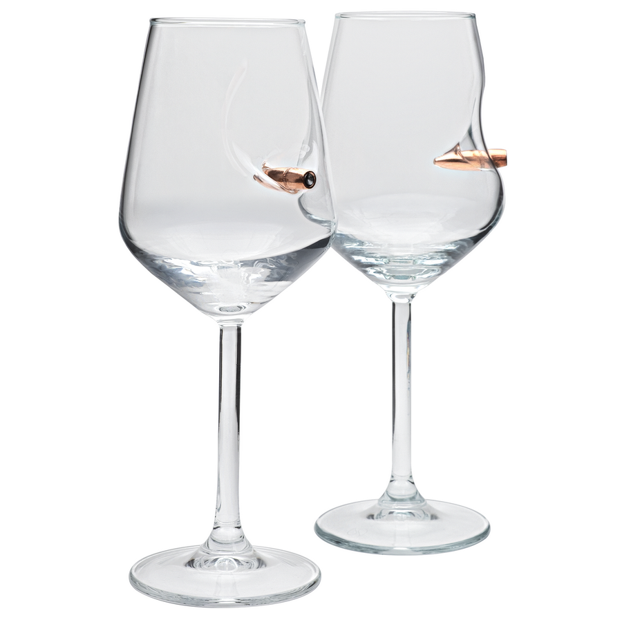 Pahar de vin cu glonț real – Cadou pentru pasionații de tir