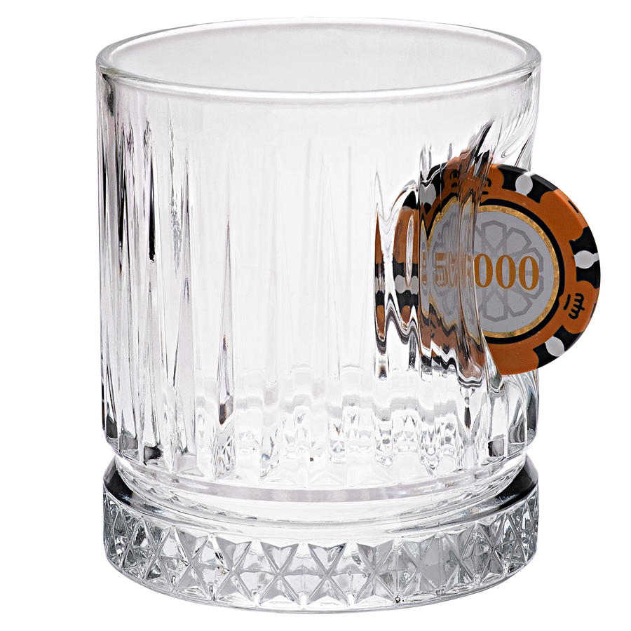 Set de 2 Pahare de Whisky din Cristal de Lux cu Jeton de Poker, 355ml
