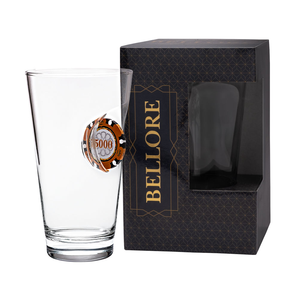 Bellore Pahar Special de Bere cu Jeton de Poker, 455ml