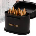 Set cadou pentru whisky cu decantor cu glonț real Bellore – 4 pahare și pietre