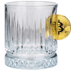 Bellore Set Cadou 2 Pahare Speciale de Whisky din Cristal de Lux cu Monedă Bitcoin, 355ml